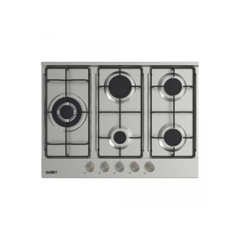 foto del prodotto tezeta piano cottura ercole2 a gas da incasso 5 fuochi 70 cm. in acciaio inox