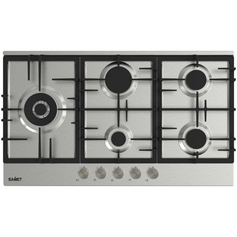 foto del prodotto tezeta piano cottura gas 5 fuochi 90 cm acciaio inox samet nettuno90