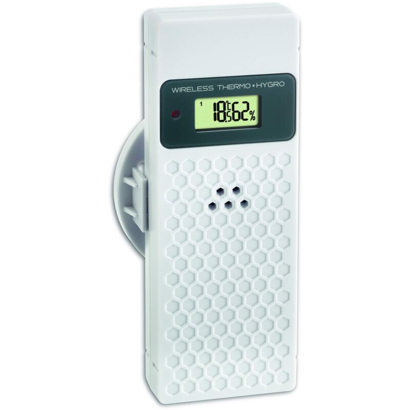foto del prodotto tfa dostmann 30.3245.02 trasmettitore termoigrometro con display, utilizzabile come ricambio o trasmettitore aggiuntivo, bianco, lunghezza 60 x