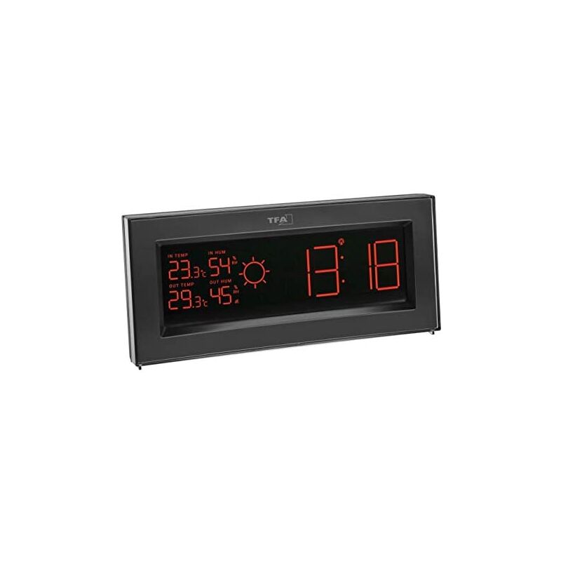 foto del prodotto tfa dostmann 35.1147.01.it stazione meteorologica coloris de con colour sharp cambiamento de colore de display ed emettitore esterno, nero, 20 x 3