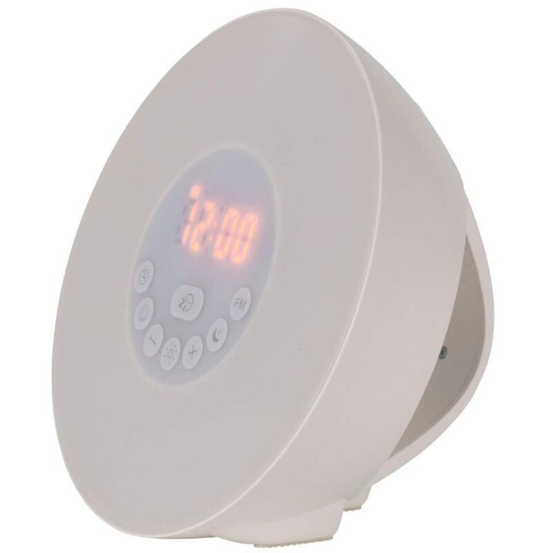 foto del prodotto tfa dostmann - 60.2019.02 - sveglia luminosa con alba, radio fm, 6 suoni, funzione snooze, bianco, plastica, 170 mm