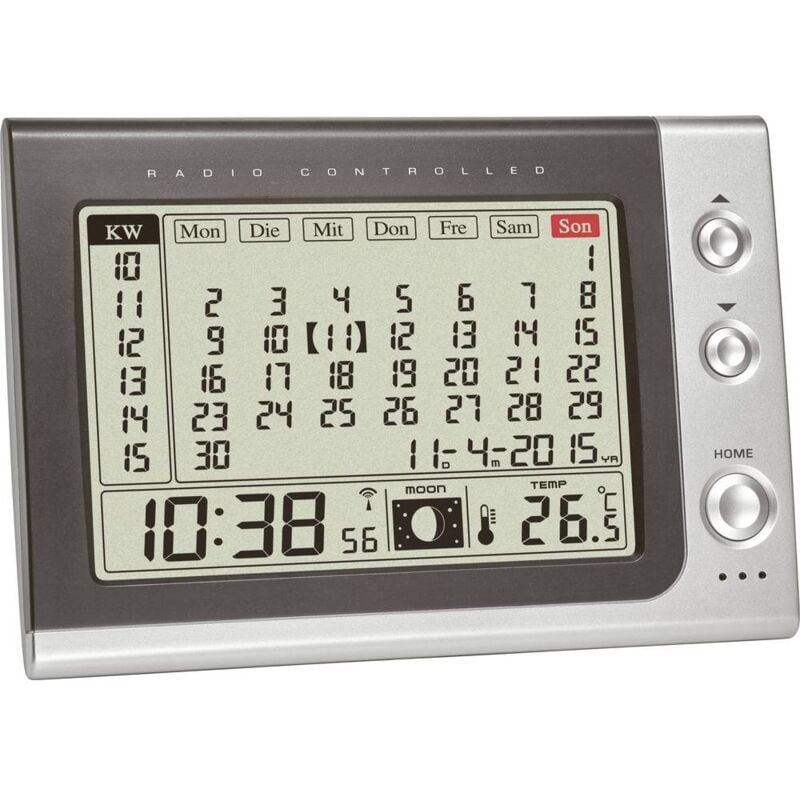 foto del prodotto tfa dostmann 60.2529.54 radiocontrollato sveglia antracite, argento tempi di allarme 1