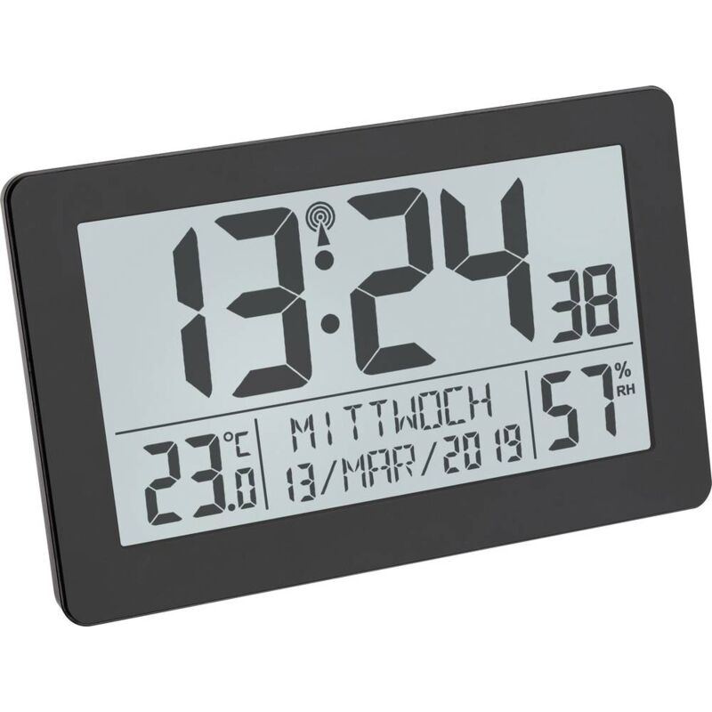foto del prodotto tfa dostmann 60.2557.01 radiocontrollato orologio radiocontrollato 206 mm x 30 mm x 130 mm nero display grande