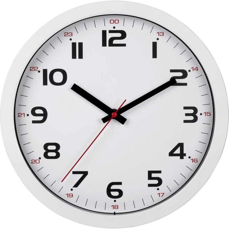 foto del prodotto tfa dostmann 60.3050.02 quarzo orologio da parete 305 mm x 305 mm x 38 mm bianco