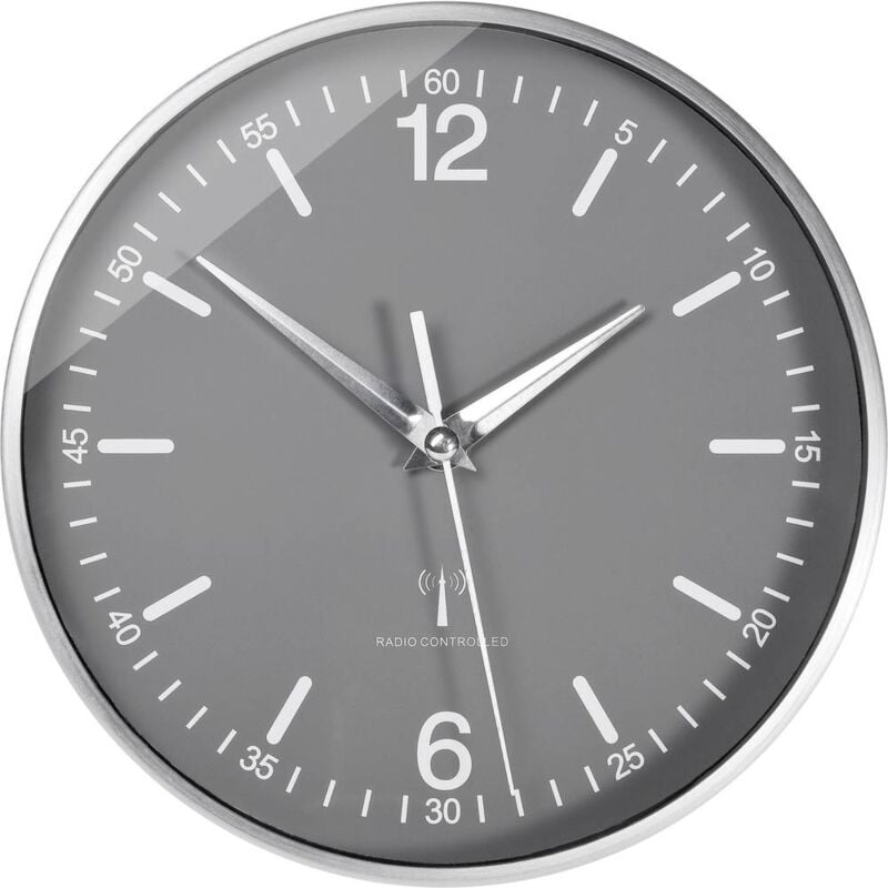 foto del prodotto tfa dostmann 60.3503 radiocontrollato orologio da parete 19.5 cm x 5 cm alluminio