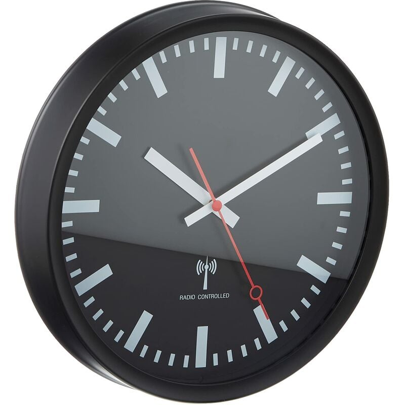 foto del prodotto tfa dostmann 60.3513 orologio da parete radiocontrollato nero 