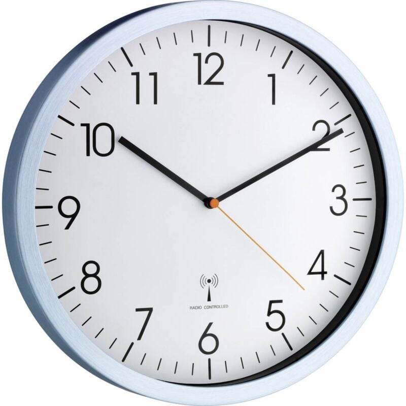 foto del prodotto tfa dostmann 60.3517.55 radiocontrollato orologio da parete 30.5 cm x 4.5 cm alluminio opaco 