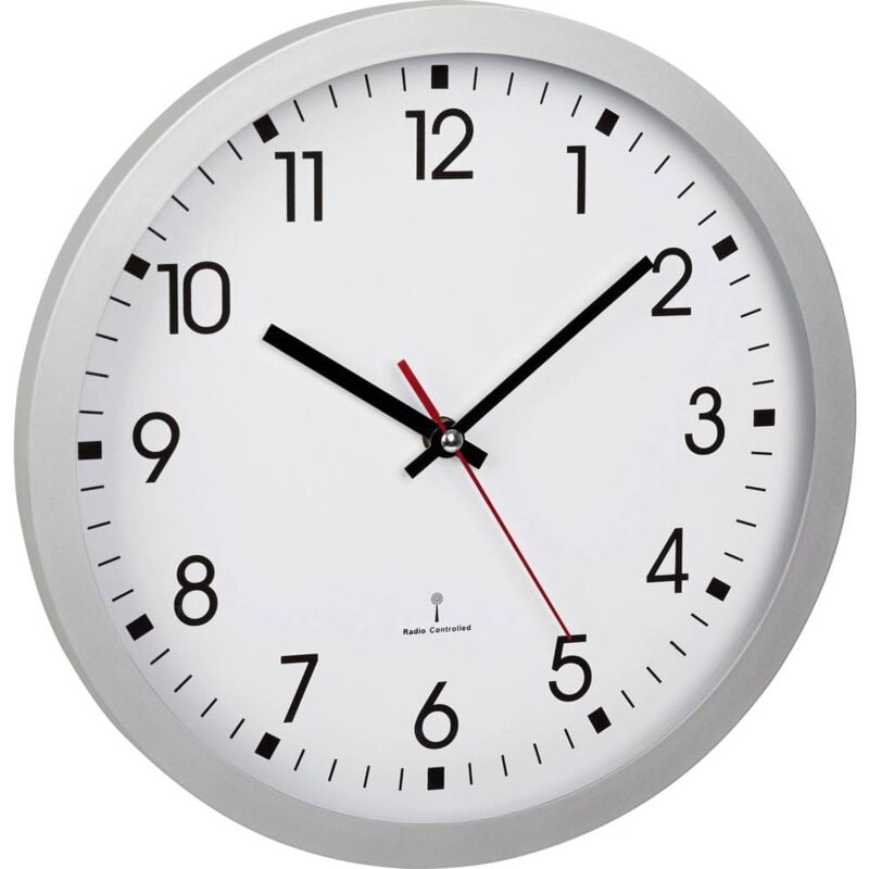 foto del prodotto tfa dostmann 60.3522.02 radiocontrollato orologio da parete 30 cm x 4.3 cm argento