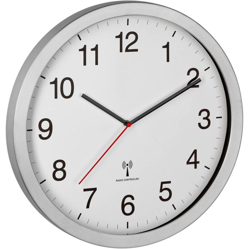 foto del prodotto tfa dostmann 60.3545.02 radiocontrollato orologio da parete 400 mm x 50 mm x 400 mm argento display grande