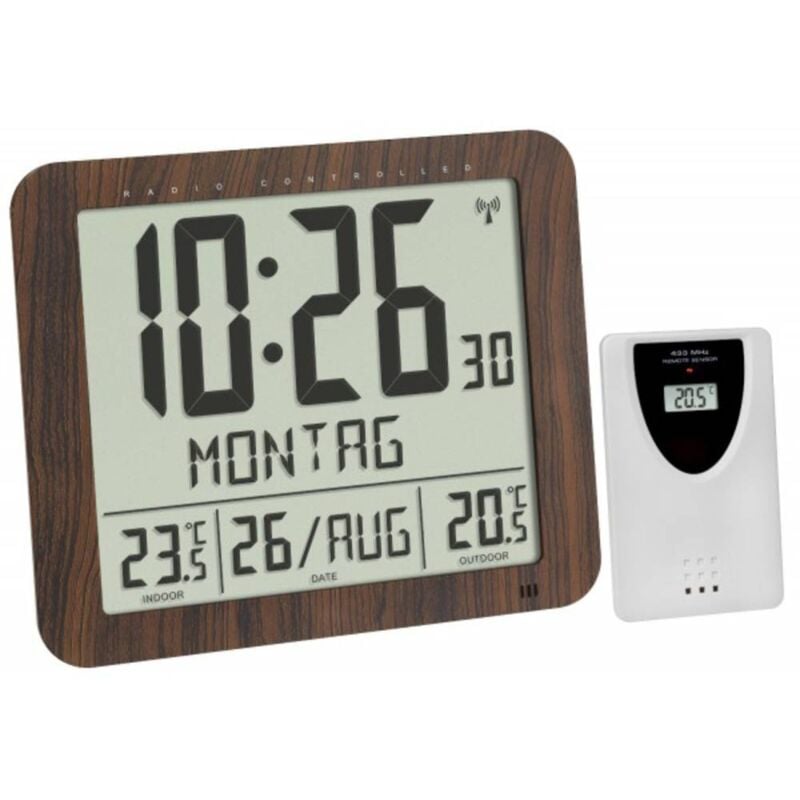 foto del prodotto tfa dostmann 60.4518.08 radiocontrollato orologio da parete 248 mm x 25 mm x 206 mm legno