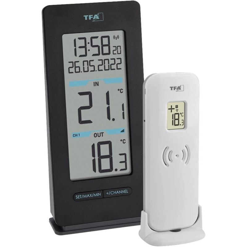 foto del prodotto tfa dostmann buddy termometro digitale senza fili nero 30.3072.01