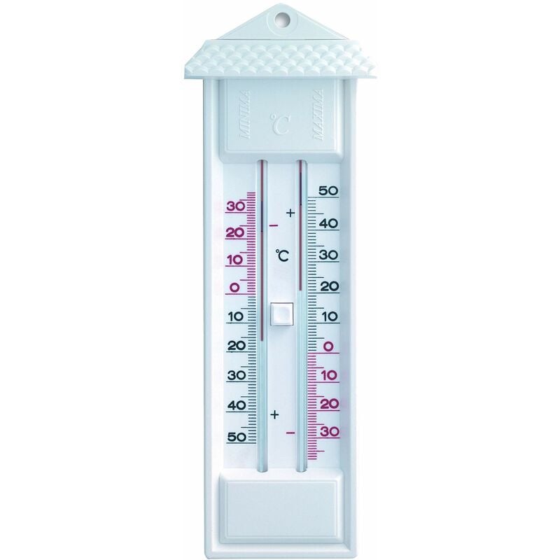 foto del prodotto tfa dostmann maxima mima termometro analogico 10.3014.02 alti e bassi resistente alle intemperie bianco l 80 x p 32 x h 232 mm