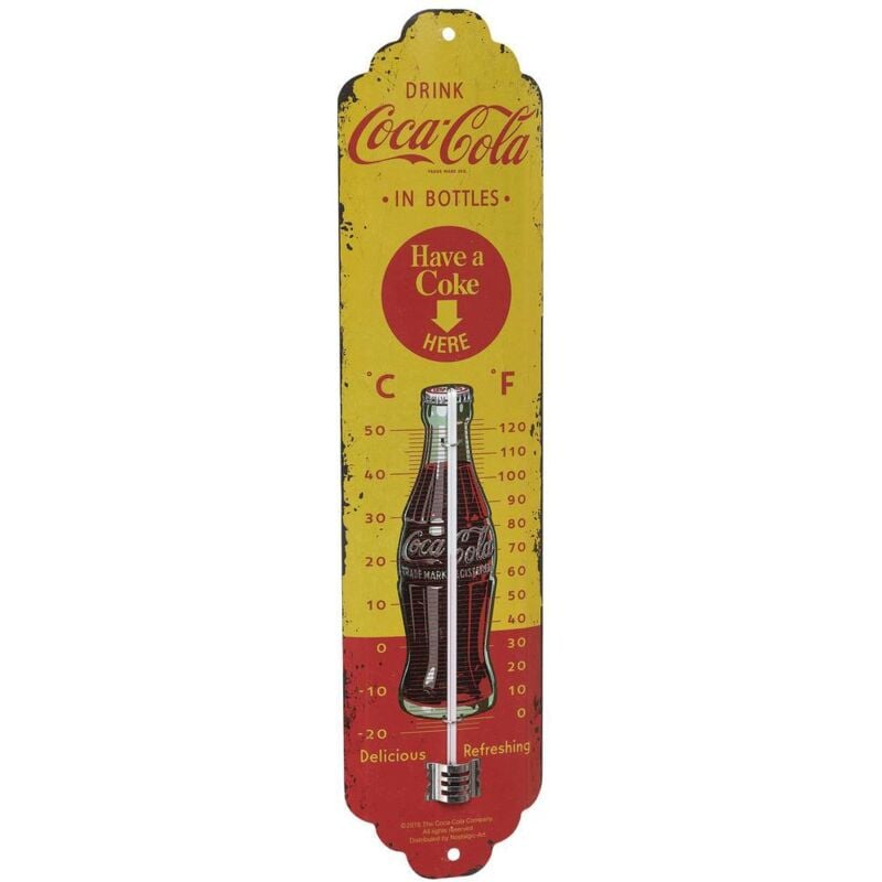 foto del prodotto tfa dostmann nostalgic art coca cola termometro giallo, rosso 12.2060.10