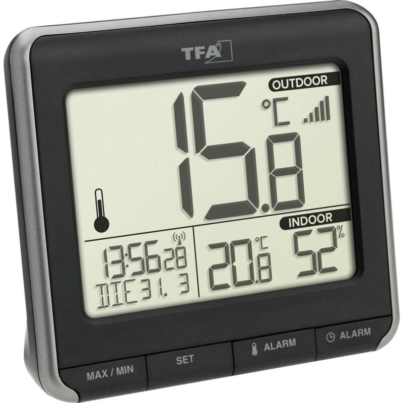 foto del prodotto tfa dostmann prio termometro digitale senza fili nero, bianco 30.3069.01