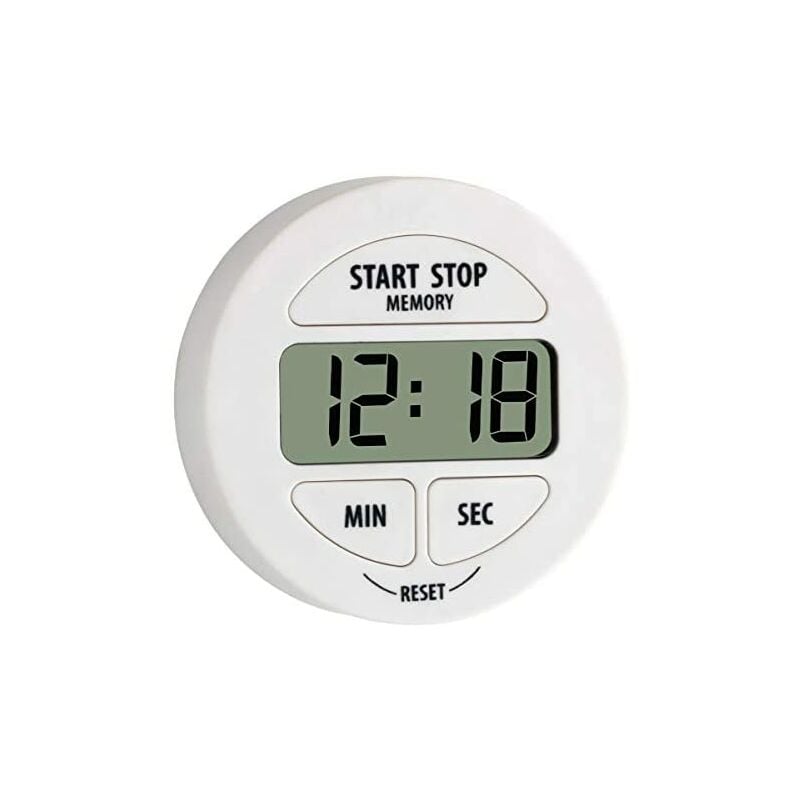 foto del prodotto tfa dostmann tfa 38.2022.02 timer e cronometro, 54 x 54 x 16,5 mm, lr44, white