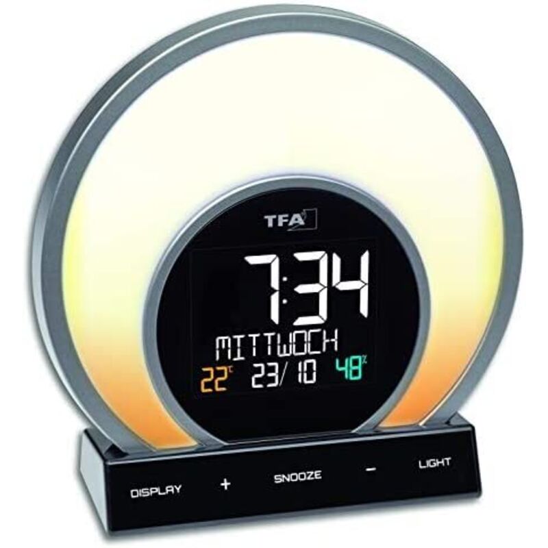 foto del prodotto tfa dostmann - tfa-dostmann soluna sveglia analogica nera, trasparente