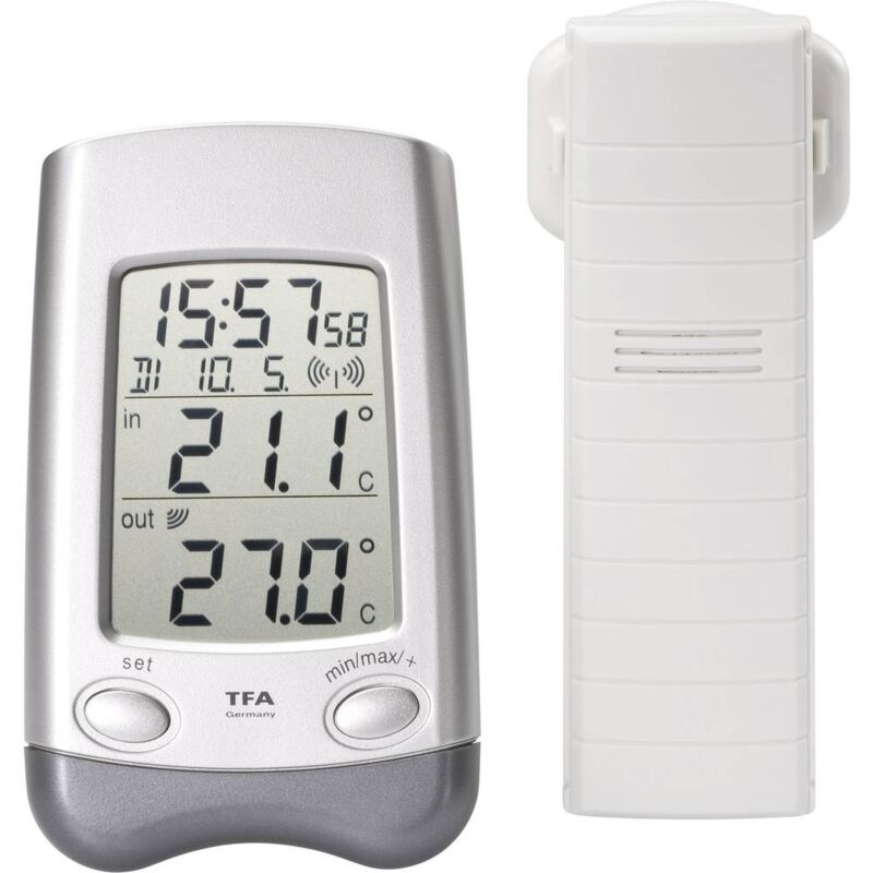 foto del prodotto tfa dostmann wave termometro senza fili argento 30.3016.54