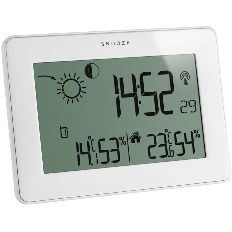 foto del prodotto tfa slim touch 35.1128.02 stazione meteo radio controllata con touch screen, bianco
