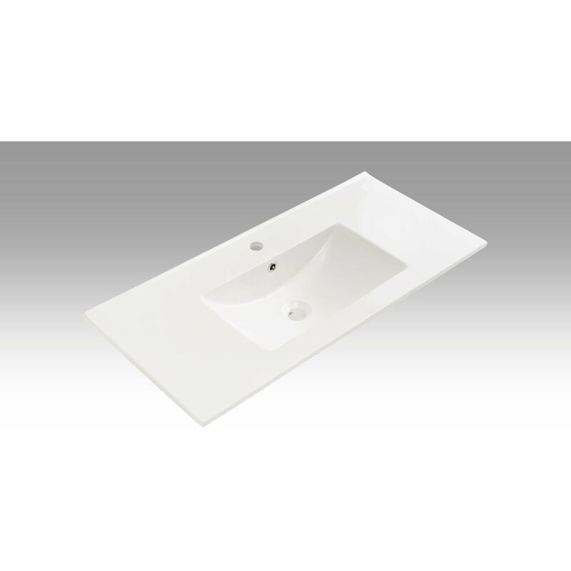 foto del prodotto tft home furniture lavabo rettangolare da incasso in ceramica 101x46,5x2cm tft bianco