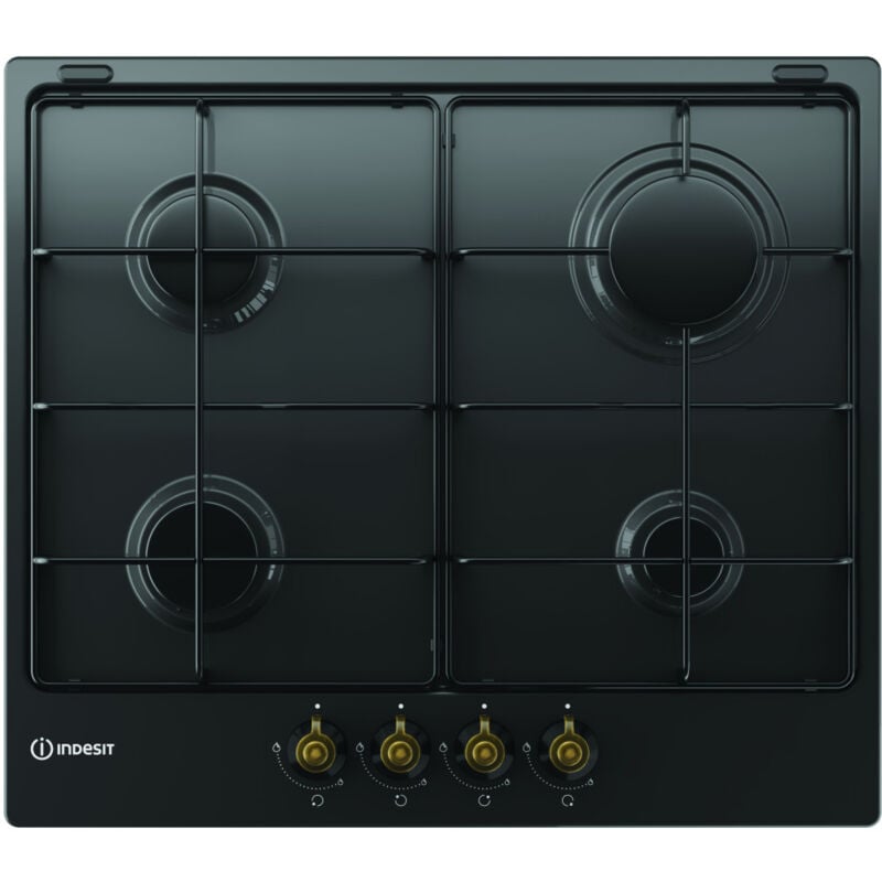 foto del prodotto th 642 i an piano cottura antracite da incasso 58 cm gas 4 fornelli indesit
