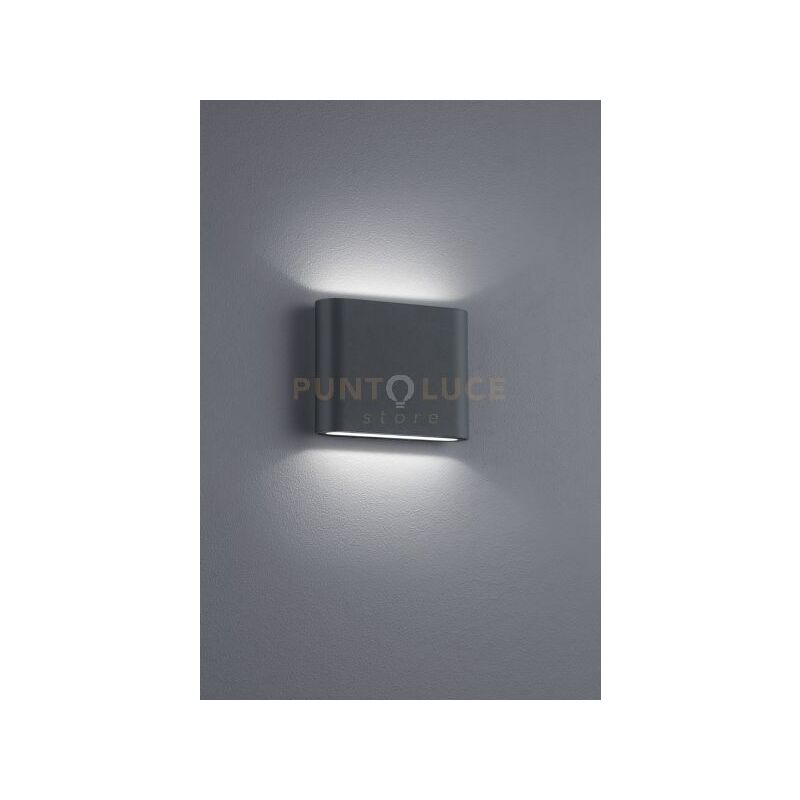 foto del prodotto thames ii applique da esterno led 5w 520lm, 3000k bi emissione fusione alluminio antracite opaco ip54 l. 11,5cm