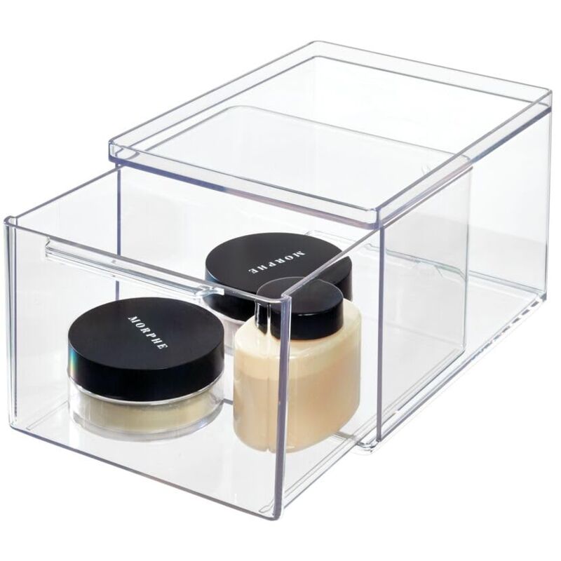 foto del prodotto the home edit organizer alto con cassetto estraibile in plastica riciclata trasparente idesign