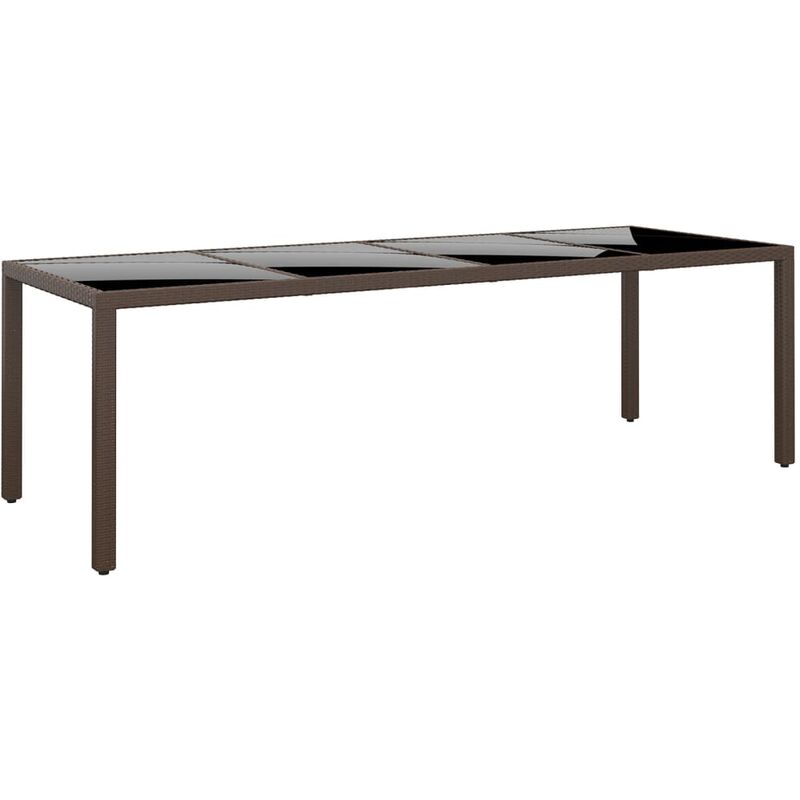 foto del prodotto the living store furniture limited tavolo da giardino con piano vetro marrone in