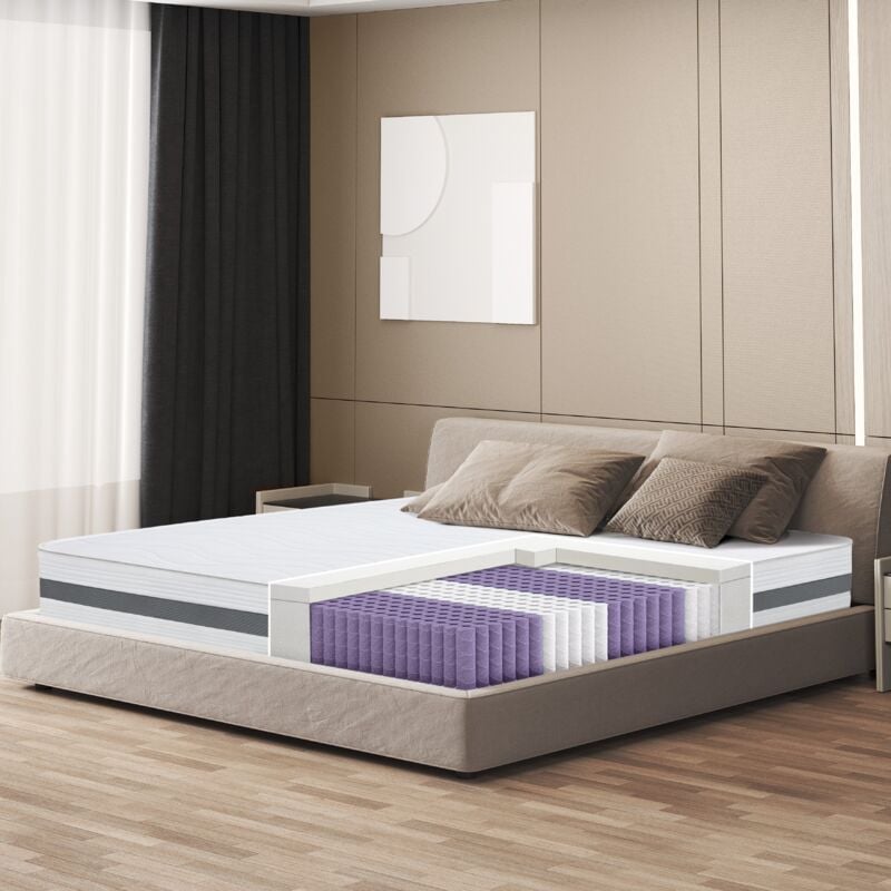foto del prodotto the white stone materasso 90 x 200 molle insacchettate e memory altezza 20 cm medio rigido, automodellante, ortopedico rivestimento anallergico e