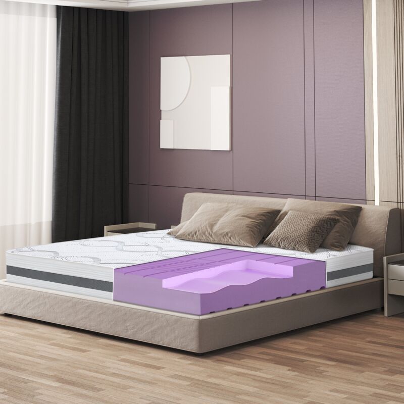 foto del prodotto the white stone materasso matrimoniale queen size 170 x 200 altezza 25 cm tessuto anallergico e traspirante propriet ortopediche e automodellanti