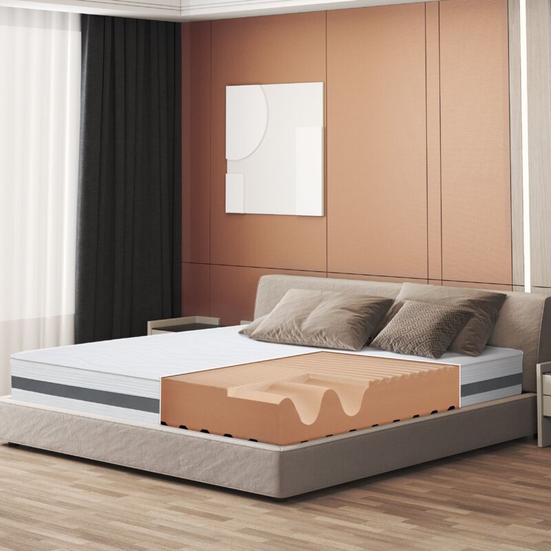 foto del prodotto the white stone materasso una piazza e mezza 130x190 memory ortopedico altezza 25 cm made in italy