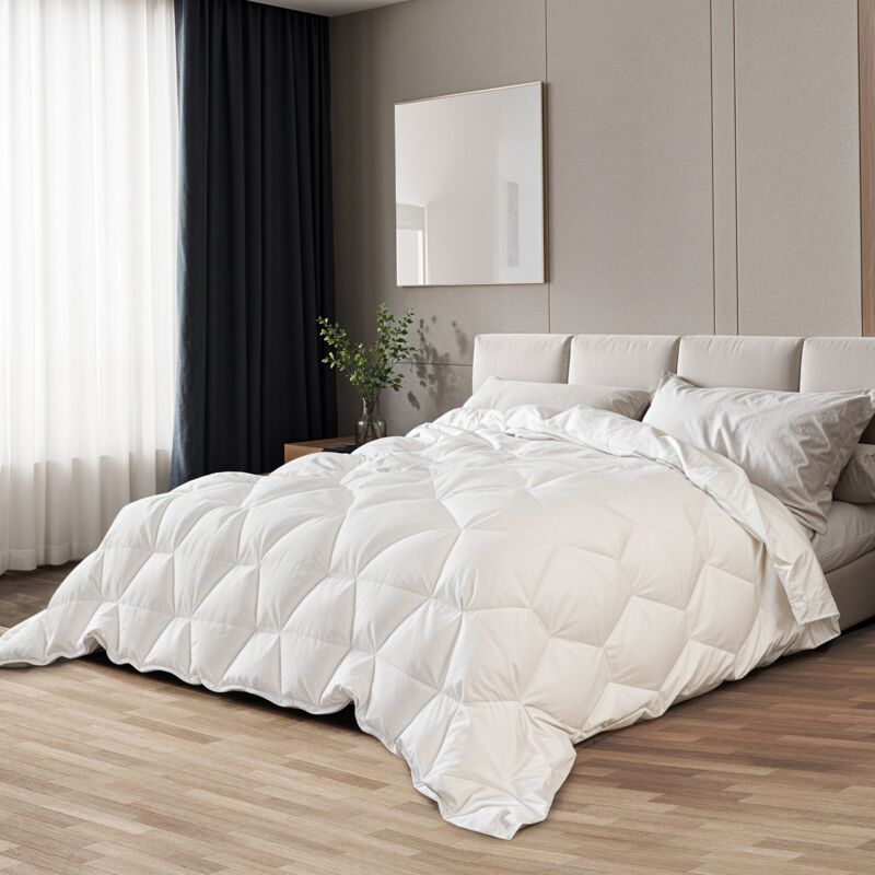 foto del prodotto the white stone piumino invernale 155 x 200 cm da 400 gr morbida e calda imbottitura in ovatta soft piumone trapuntato in microfibra