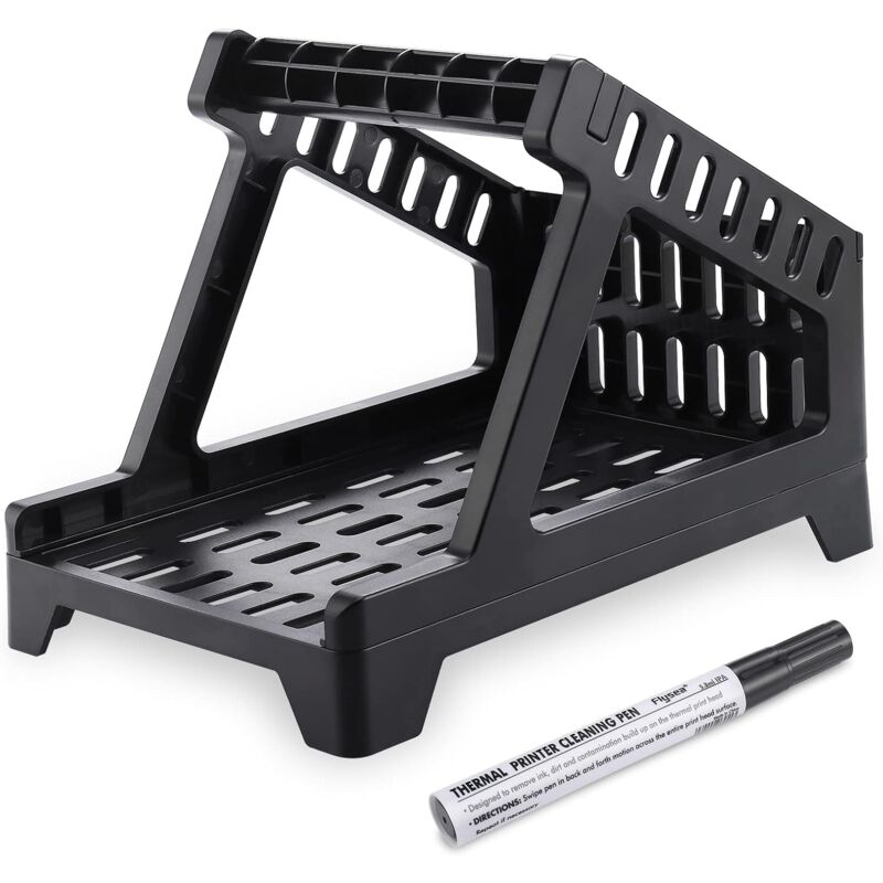 foto del prodotto thermal label holder for roll and fanfold labels, label dispenser for thermal label printers with cleaning pen, compatible with thermal printer