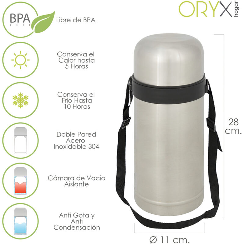 foto del prodotto thermos solidi e liquidi acciaio inox antigoccia 1 litro.