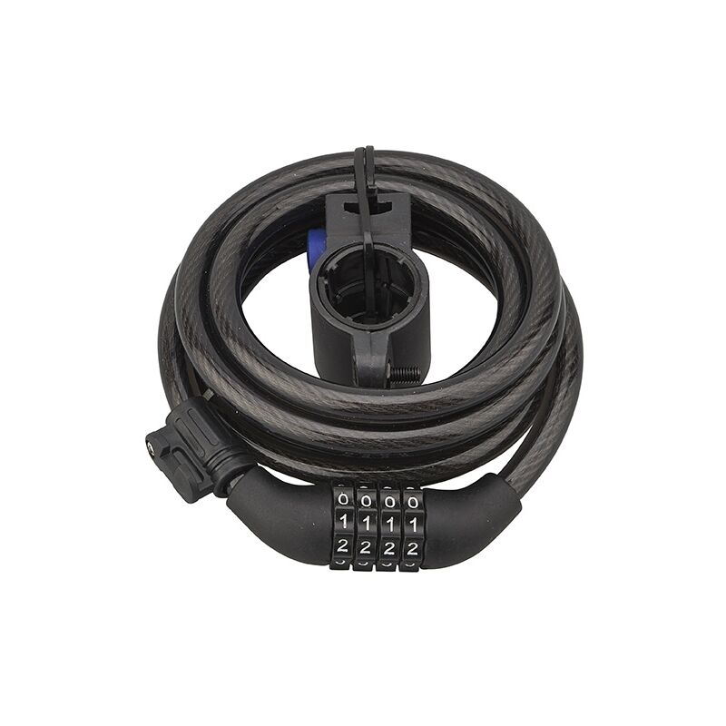 foto del prodotto thirard antifurto a combinazione twisty, 4 cifre, cavo d acciaio, bicicletta, 10mmx1,8m, nero