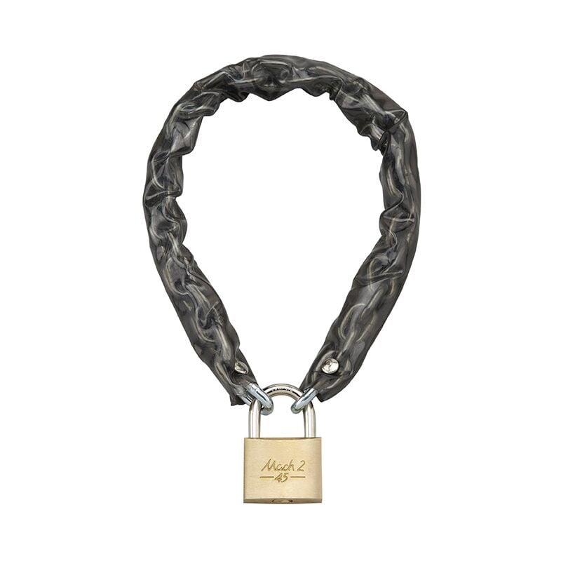 foto del prodotto thirard catena in acciaio temprato con chiave loops, bici, barriere, 6mm, 0.6m, guaina in pvc, chiusura 45mm, 2 chiavi