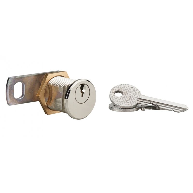 foto del prodotto thirard cilindro con camme per cassette postali, spessore massimo 23mm, ottone e cromato, 3 chiavi