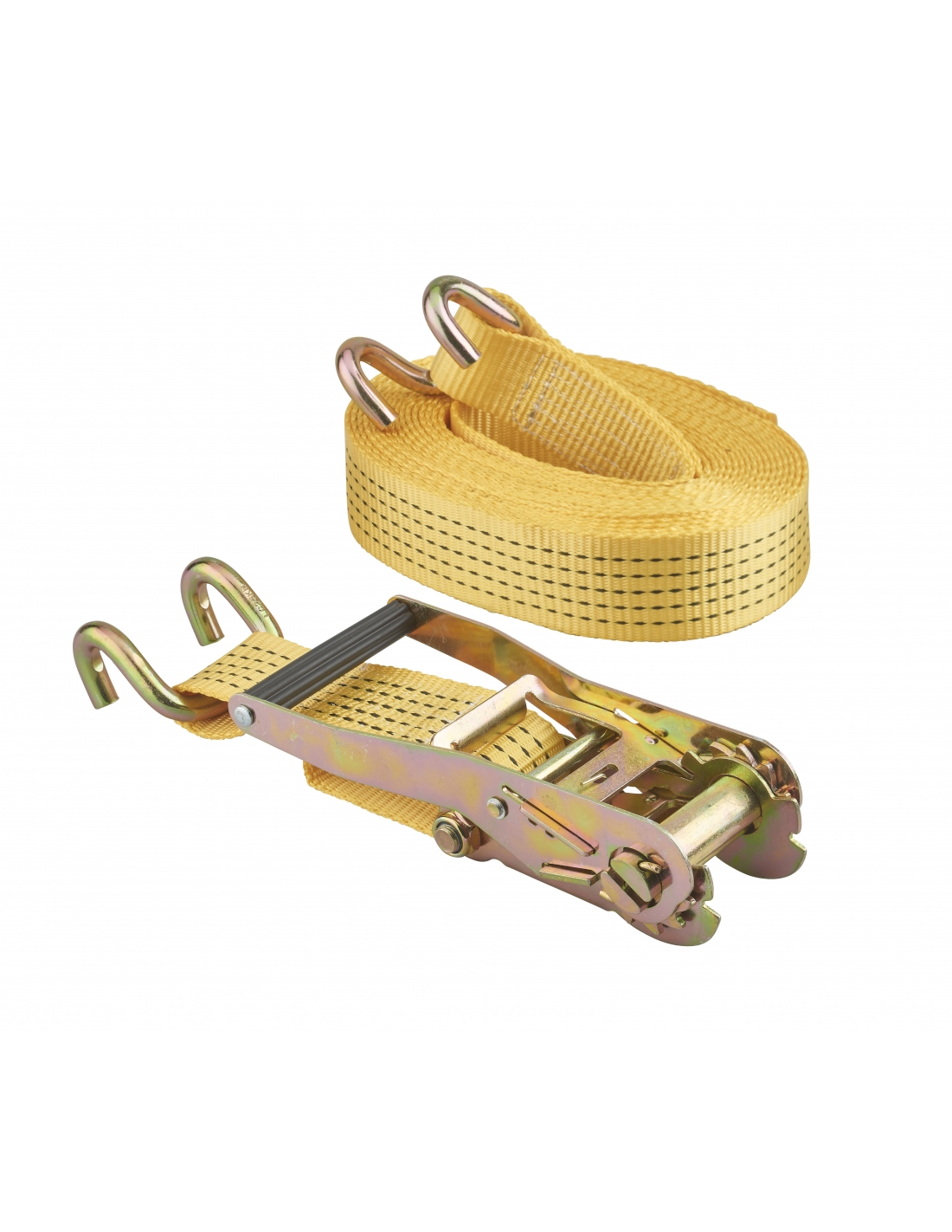 foto del prodotto thirard cinghia a cricchetto, 8m, cricchetto, ganci jj, giallo