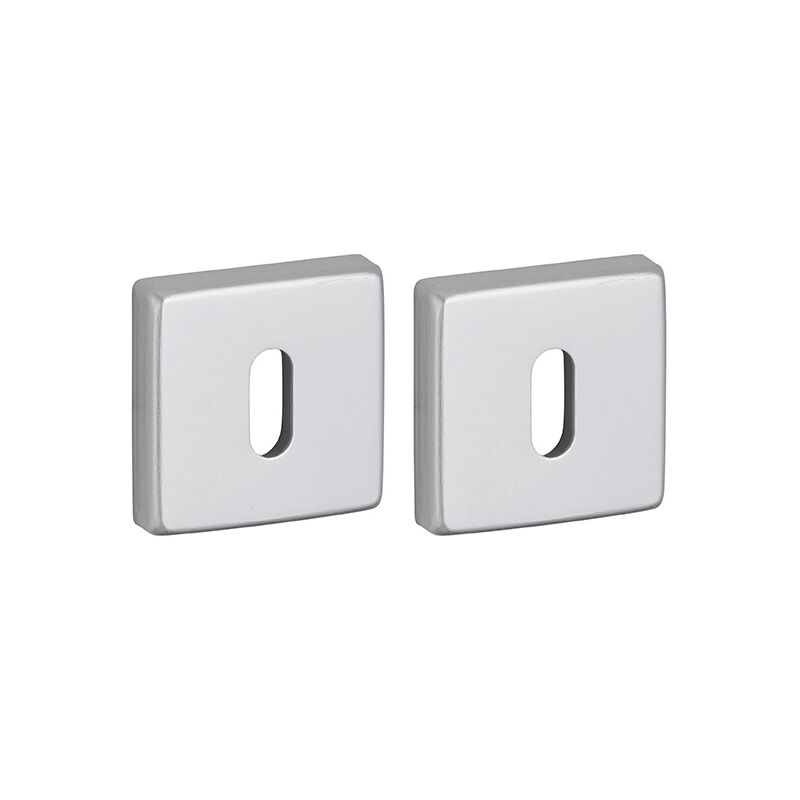 foto del prodotto thirard coppia borchie, rosetta quadrata veles 50x50 foro per chiave, argento