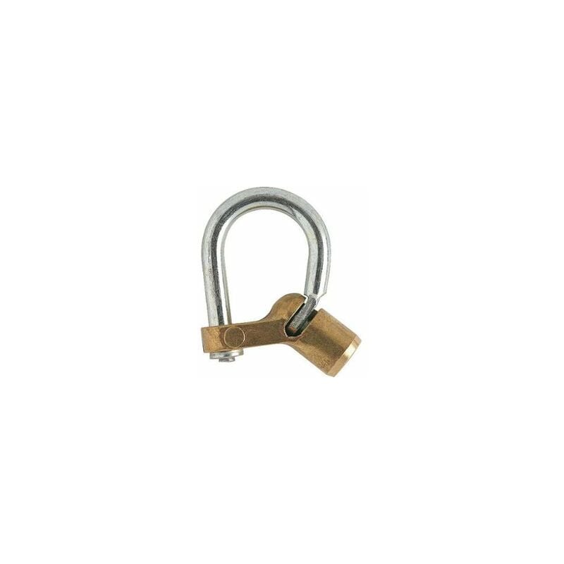 foto del prodotto thirard lucchetto 129c chiave mezzaluna base angolare, arco acciaio, da esterno contatori, quadri elettrici, vvf, pompieri, manutenzione