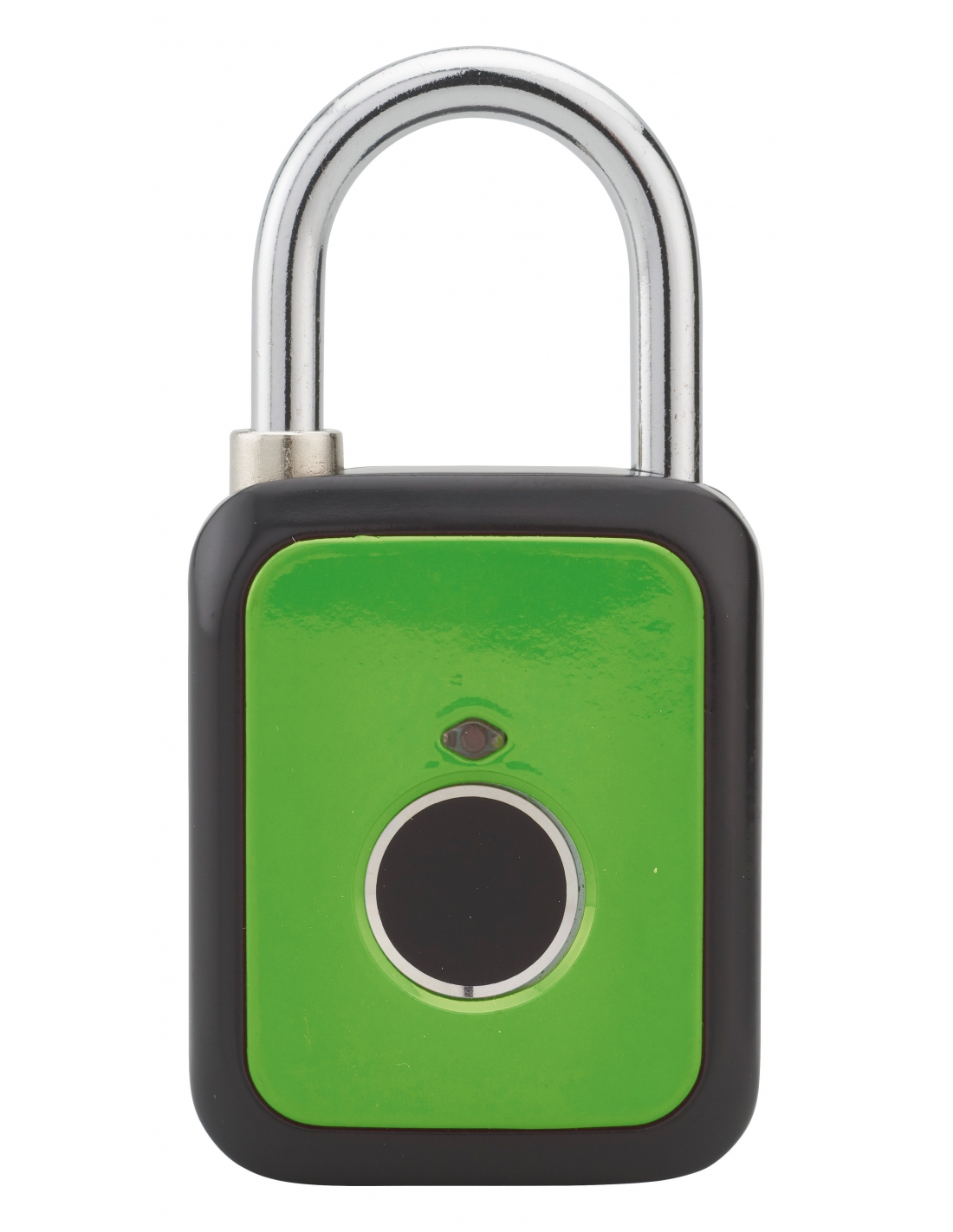 foto del prodotto thirard lucchetto biometrico a impronta digitale, da esterno, arco in acciaio, 45mm, verde