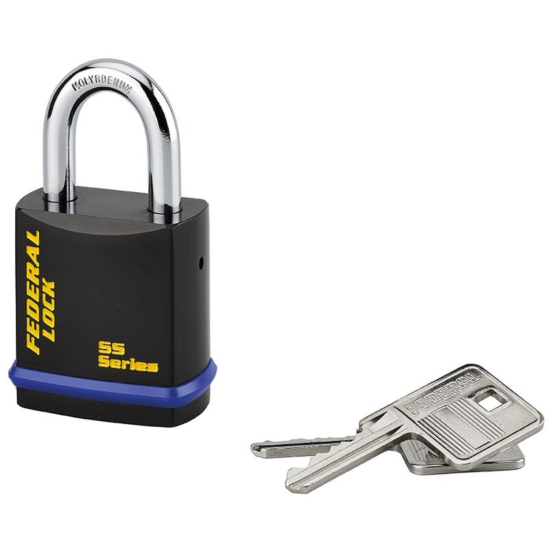 foto del prodotto thirard lucchetto con chiave federal lock 710, acciaio, costruzione, arco in molibdeno, 46mm, 2 chiavi, nero