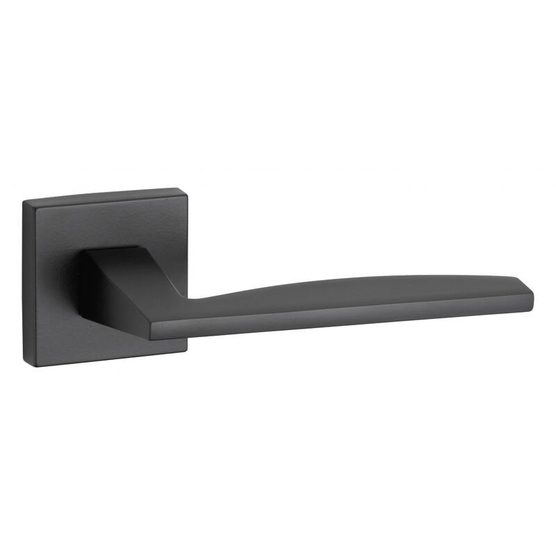 foto del prodotto thirard maniglia di design modena, per porta, su rosetta quadrata, nero mat frosio bortolo