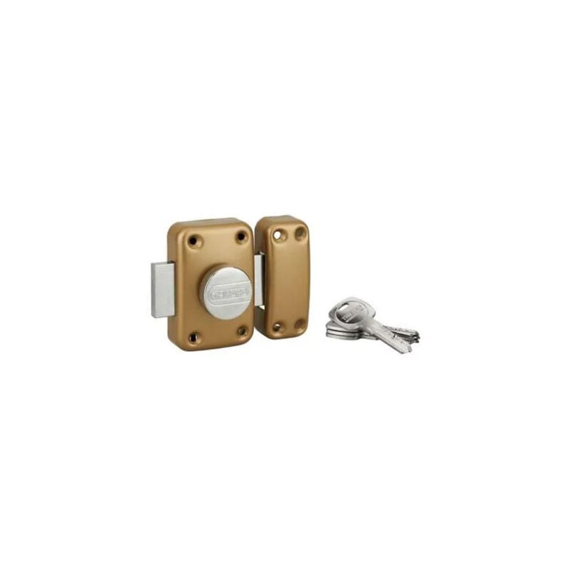 foto del prodotto thirard serratura del traffico 6 con pomello e cilindro 45mm, oro epossidico, 4 chiavi