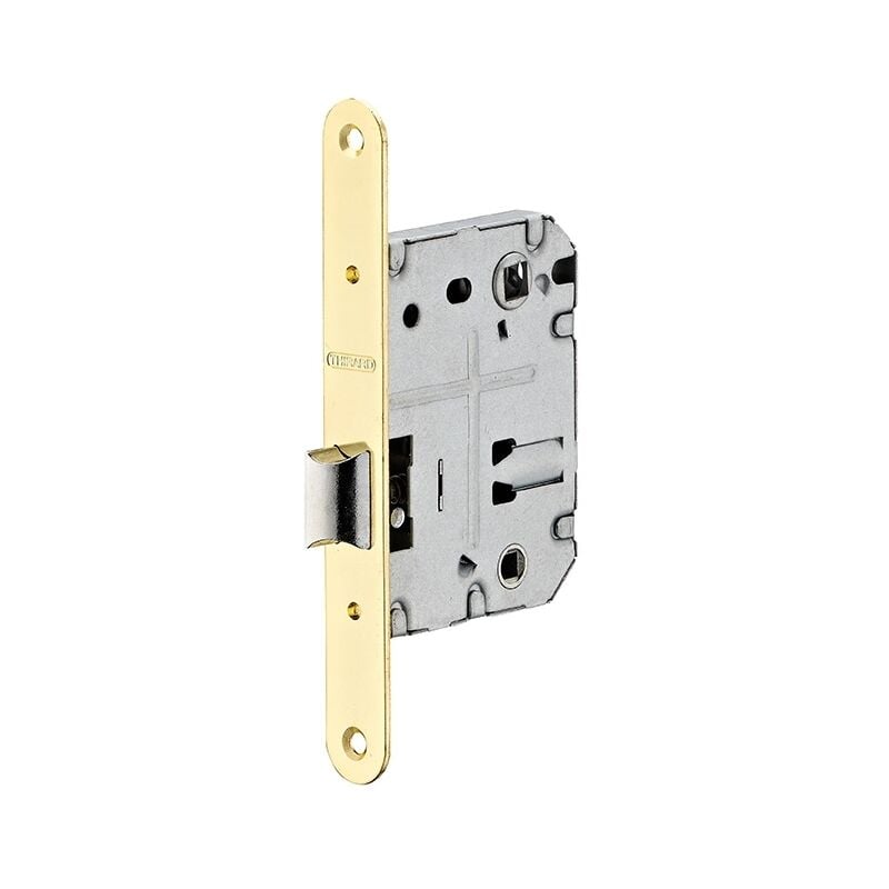 foto del prodotto thirard serratura per wc da incasso, asse 50mm x 70mm, piastra frontale in acciaio con estremit rotonde