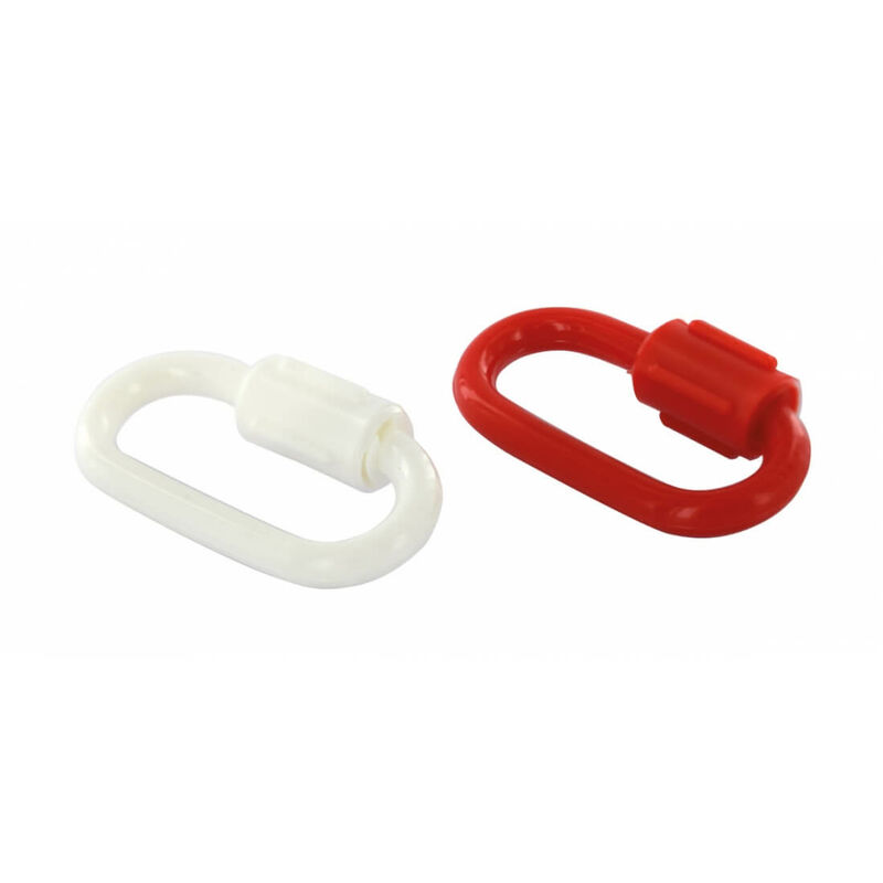 foto del prodotto thirard set di 2 moschettoni di segnalazione in plastica rosso e bianco, diametro 6mm
