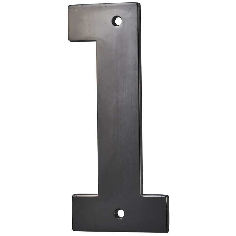 foto del prodotto thirard targa numero civico 1 ,altezza 80mm nero metallo, da avvitare