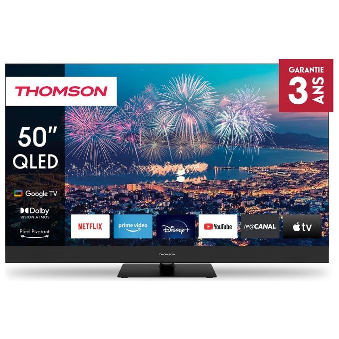 foto del prodotto thomson 50qg6c14 tv qled plus 50 smart google front speaker