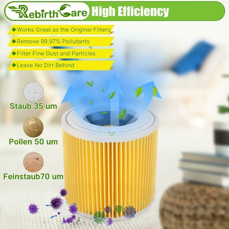 foto del prodotto thsinde confezione filtri a cartuccia per wd3 premium wd2 wd3 wd3p wd3 mv2 mv3 wd3 filtro di ricambio per aspirapolvere k rcher 6.414 552.0 64145520