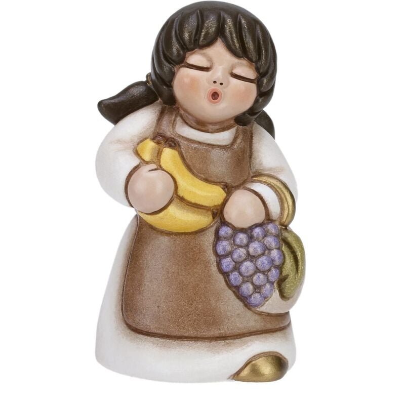 foto del prodotto thun donna con frutta versione bianca statuine presepe classico ceramica i classici