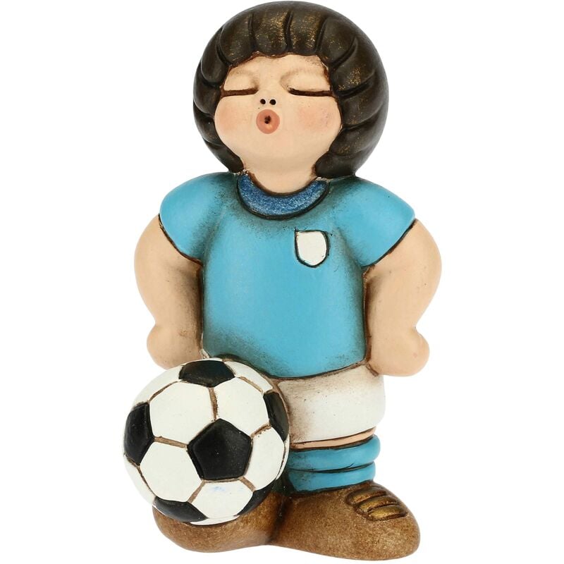 foto del prodotto thun soprammobile bimbo calciatore bianco azzurro accessori cameretta e bomboniere linea bomboniera formato piccolo ceramica 4,5 x 4,5 x